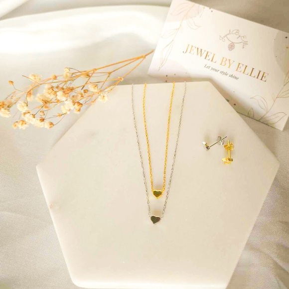 925 Sterling Silver Tiny Heart Necklace - Picture 3 of 5